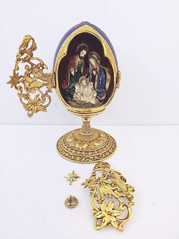 Fabergé ei - Porselein, Verguld, Kristal
