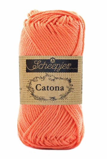 Scheepjes Catona 50 gram - 410 rich coral - Katoen Garen, Ophalen of Verzenden, Nieuw