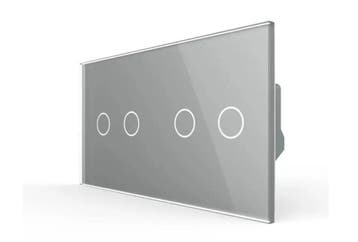 Livolo Touchscreen Schakelaar | Grijs | 2+2 | Aan/Uit, Ophalen of Verzenden, Nieuw, Schakelaar
