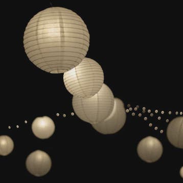 10x Warm Witte LED Lampionnen (6-16 inch) - Chinese Papieren, Verzenden, Nieuw