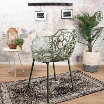 Eetkamerstoel  Aluminium Groen - Kuipstoel Groen - Stoel, Huis en Inrichting, Stoelen, Ophalen of Verzenden, Nieuw