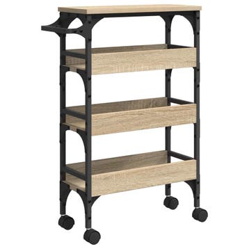 vidaXL Keuken Trolley Sonoma Eiken 53 x 20 x 76 cm Bewerkt, Verzenden, Nieuw