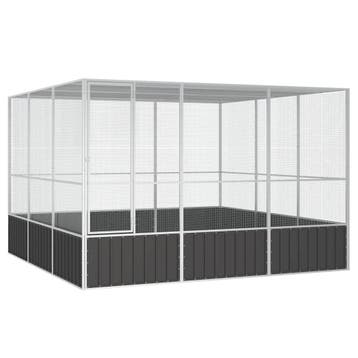 vidaXL Vogelkooi 302,5x324,5x211,5 cm gegalvaniseerd staal, Verzenden, Nieuw