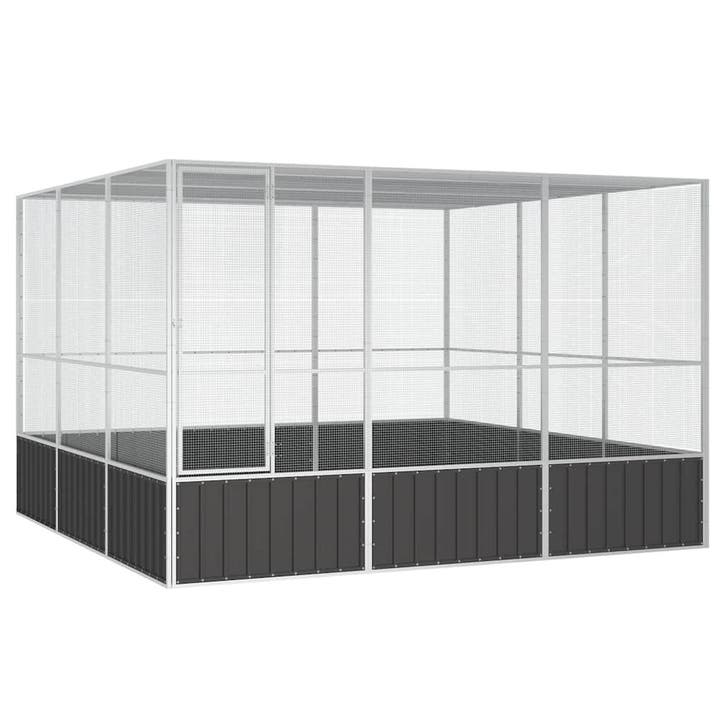vidaXL Vogelkooi 302,5x324,5x211,5 cm gegalvaniseerd staal, Dieren en Toebehoren, Overige Dieren-accessoires, Nieuw, Verzenden