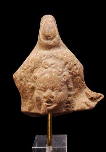 Oud-Egyptisch - Hoofd van Harpocrates uit keramiek -