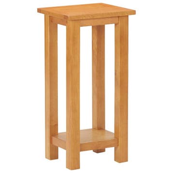 vidaXL Bijzettafel 27x24x55 cm massief eikenhout, Huis en Inrichting, Verzenden, Nieuw, Hout, 45 tot 60 cm