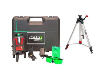 Veiling - Levelfix kruislijnlaser groen set met statief CCL6, Doe-het-zelf en Verbouw, Nieuw