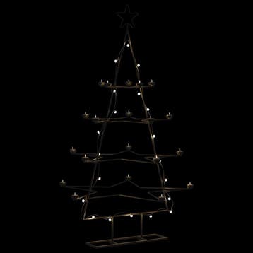 Metalen kerstboom 140cm zwart | retourdeal 74% korting, Ophalen of Verzenden, Gebruikt