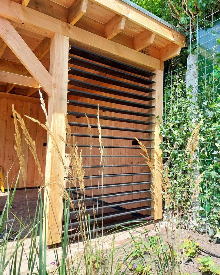Flex Fence Draaibare Lamellen voor in de tuin RVS 220 cm - 2, Huis en Inrichting, Stoffering | Gordijnen en Lamellen, Verzenden
