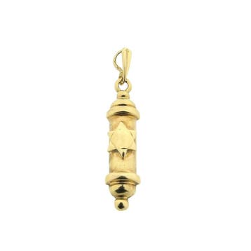 Vintage gouden Mezoeza hanger (Hanger of bedel), Ophalen of Verzenden, Gebruikt, Goud, Overige merken