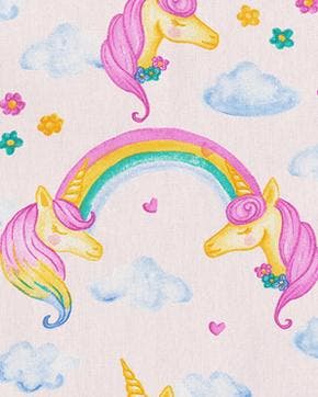 Katoen Half Panama Unicorn Regenboog, Hobby en Vrije tijd, Stoffen en Lappen, Nieuw, Overige kleuren