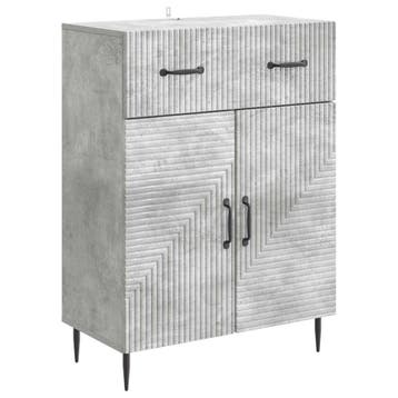 vidaXL Dressoir Betongrijs 66 x 34,5 x 89,5 cm Bewerkt hout, Huis en Inrichting, Verzenden, Nieuw, Overige houtsoorten, Minder dan 50 cm