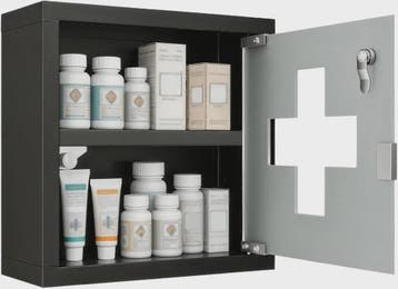 Vergrendelbare Medicijnkast RVS met Glazen Deur - 2 Vakken, Verzenden, Nieuw