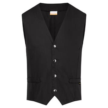 GGM Gastro | (6 stuks) KARLOWSKY | Heren Gilet Kai - Zwart -, Verzenden, Nieuw in verpakking