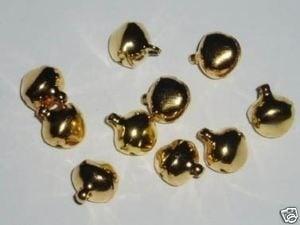 10 x belletje goudkleurig 9 x 6mm (Bedels), Ophalen of Verzenden, Nieuw, Kraal
