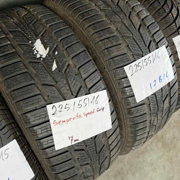 2 x Semperit 225-55-16 Winterbanden 7mm, Auto-onderdelen, Banden en Velgen, Gebruikt, 16 inch, Band(en), Personenwagen