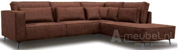 Hoekbank Groede - hoekbanken - Bruin, Huis en Inrichting, Banken | Sofa's en Chaises Longues, 150 cm of meer, Nieuw, 250 tot 300 cm