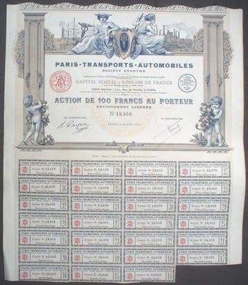 Frankrijk. - Paris Transports Automobiles 1927 uncancelled +