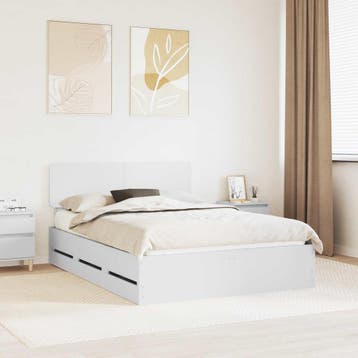 vidaXL Bedframe met lade Wit 160 x 200 cm Geconstrueerd hout, Verzenden, Nieuw, Wit, Hout