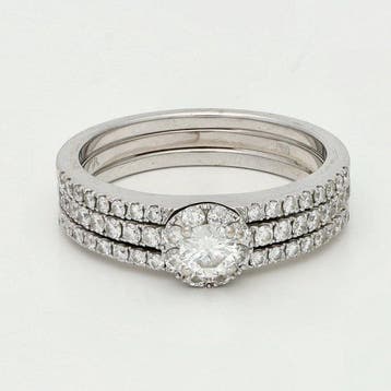 Ring - 14 karaat Witgoud Diamant (Natuurlijk), Nieuw