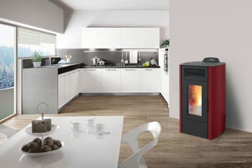 Pelletkachel 7 kW WO70 directe verwarming Extrastove Italië, Nieuw, Ophalen of Verzenden, Pelletkachel, Vrijstaand