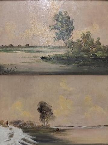 Nederlandse school (XX) - Zomer- en winterlandschap met