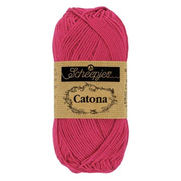 Scheepjes Catona - 10g - 413 Cherry - Haakgaren / Breigaren, Ophalen of Verzenden, Nieuw, Breien of Haken, Wol of Garen