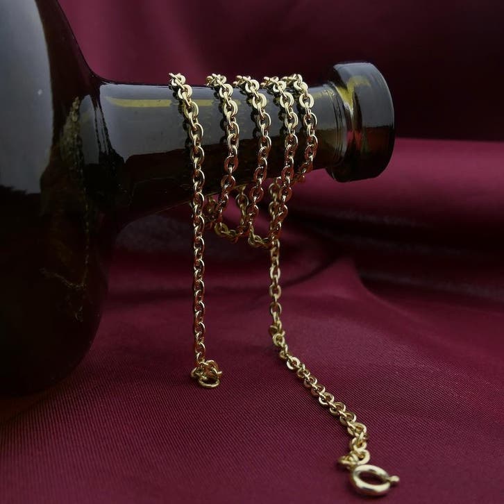 Gouden ankerschakel ketting, Sieraden, Tassen en Uiterlijk, Kettingen, Goud, Gebruikt, Goud, Ophalen of Verzenden