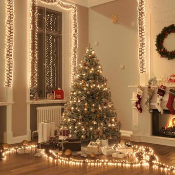 vidaXL Lichtslinger cluster met 3000 LEDs warmwit PVC, Verzenden, Nieuw