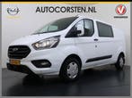 Ford Transit Custom 300 2.0TDCI 130PK Dubbele Cabine L2H1 Tr, Stof, Gebruikt, Euro 6, Wit
