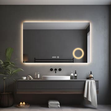 Badkamerspiegel met LED Verlichting en Verwarming 100x60cm -, Ophalen of Verzenden, Nieuw