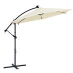 Parasol Brazil - 3,5 m - Incl. LED - Wit, Tuin en Terras, Parasols, Verzenden, Nieuw