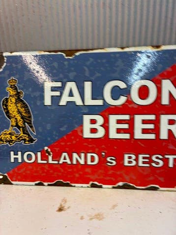 Falcon Beer – Holland’s Best – Emaille Reclamebord - Emaille