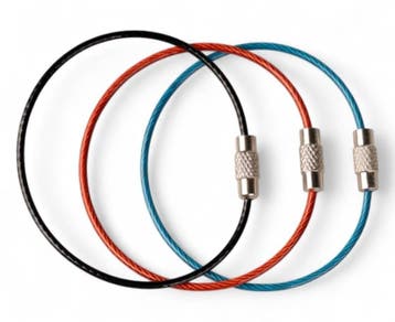 Staaldraad 150 mm armband Staaldraad sleutelring blauw, Verzenden, Nieuw