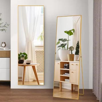 Staande Full Body Spiegel Metalen Frame Vloerspiegel 164-177, Huis en Inrichting, Woonaccessoires | Spiegels, Verzenden, Nieuw