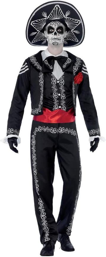 Mexicaans Skelet Kostuum Heren | 34% Korting | Maat XL, Maat 56/58 (XL), Ophalen of Verzenden, Zo goed als nieuw, Halloween