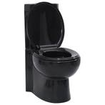 vidaXL Toilet hoekmodel keramisch zwart, Verzenden, Nieuw