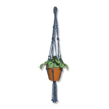 Plantenhanger Helix Blauw - Katoen - Macramé -, Ophalen of Verzenden, Nieuw