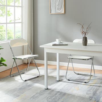 Klapstoel set van 4 Pornainen 74x46x47 cm wit [en.casa], Huis en Inrichting, Stoelen, Verzenden, Nieuw