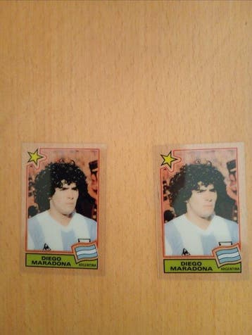 1984 Panini Superstars Diego Maradona - 2 Card - Excellent, Nieuw