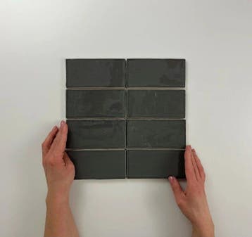 Wandtegel Equipe Cerámica Atlas Antraciet Glans 7,5x15, Nieuw, Minder dan 20 cm, 10 m² of meer, Wandtegels