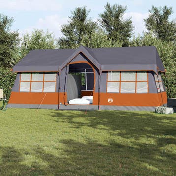 vidaXL Gezinstent met dak Grijs en Oranje 622 x 295 x 238 cm, Verzenden, Nieuw, Tot en met 2