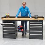 Datona Werkbank PRO - eiken werkblad - 12 lades - 200 cm -, Ophalen of Verzenden, Nieuw