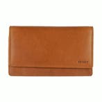 DSTRCT Leren Dames Harmonica Portemonnee RFID Cognac, Sieraden, Tassen en Uiterlijk, Portemonnees, Overige merken, Bruin, Verzenden