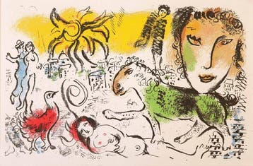 Marc Chagall (1887-1985), after - Le Cheval Vert, Antiek en Kunst