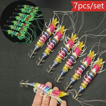 Set van 7 Lichtgevende Vissen Lokaas Garnalen - Perfect voor, Verzenden, Nieuw