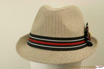 hoed Trilby Hawkins beige krijtstreep linnen maat 57 nieuw, Ophalen of Verzenden, Nieuw, Hoed