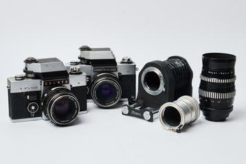 Exakta 2 type RTL 1000 + Oreston lenzen + acc. | Analoge, Nieuw