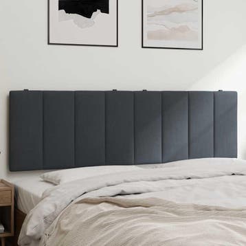 vidaXL Hoofdbordkussen Hanko 160 cm fluweel donkergrijs, Verzenden, Nieuw, Grijs, Stof