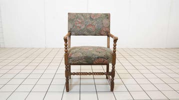 Antieke fauteuil met bloemenmotief zitting, Huis en Inrichting, Ophalen of Verzenden, Nieuw